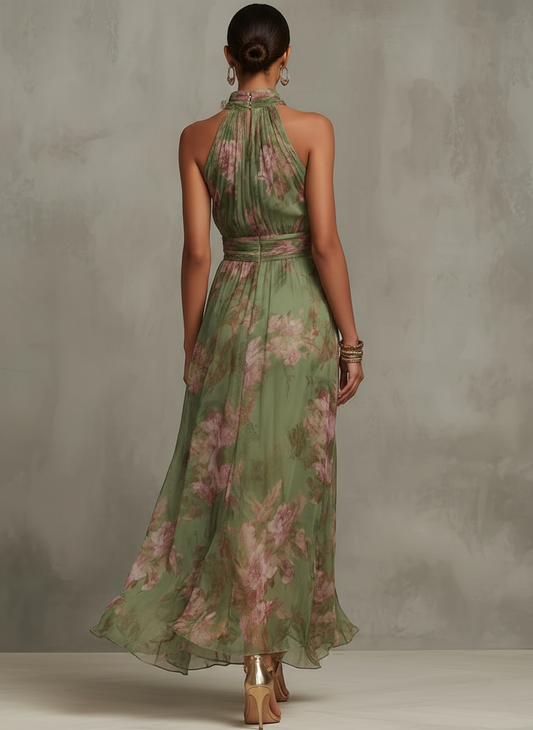 Georgia | Women's Floral Halter Maxi Dress