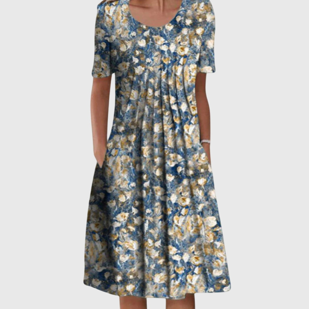 Lila | Women's Floral Short Sleeve Midi Dress