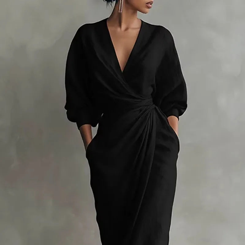 Marlowe | Women's Linen Wrap Maxi Dress