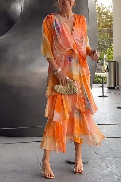 Annabelle | Women's Wrap Tiered Maxi Dress