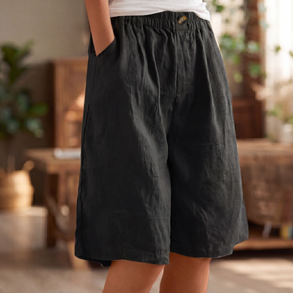 Audrey | Women's Knee Length Linen Shorts