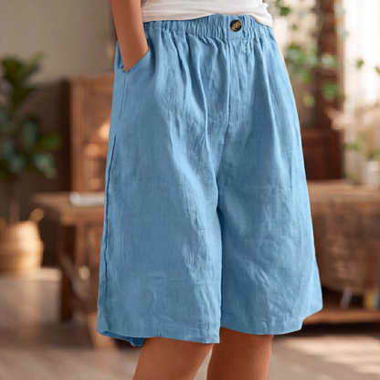 Audrey | Women's Knee Length Linen Shorts