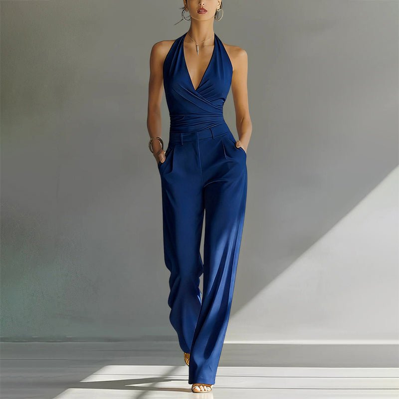 Aurelia | Women's Halter Wide Leg Jumpsuit
