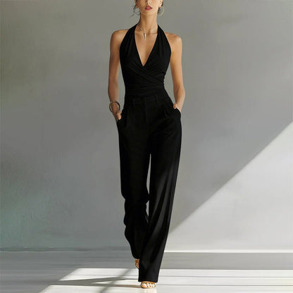 Aurelia | Women's Halter Wide Leg Jumpsuit