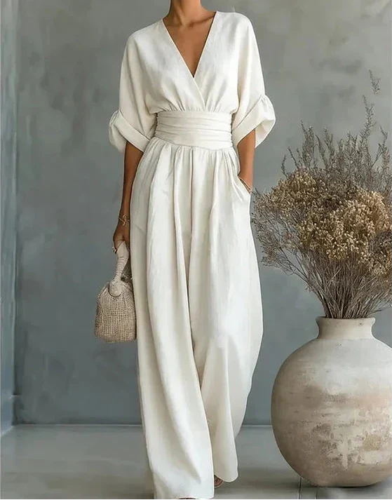Beatrix | Women's Linen Wide-Leg Jumpsuit