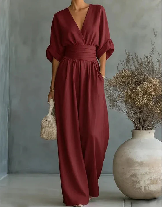 Beatrix | Women's Linen Wide-Leg Jumpsuit