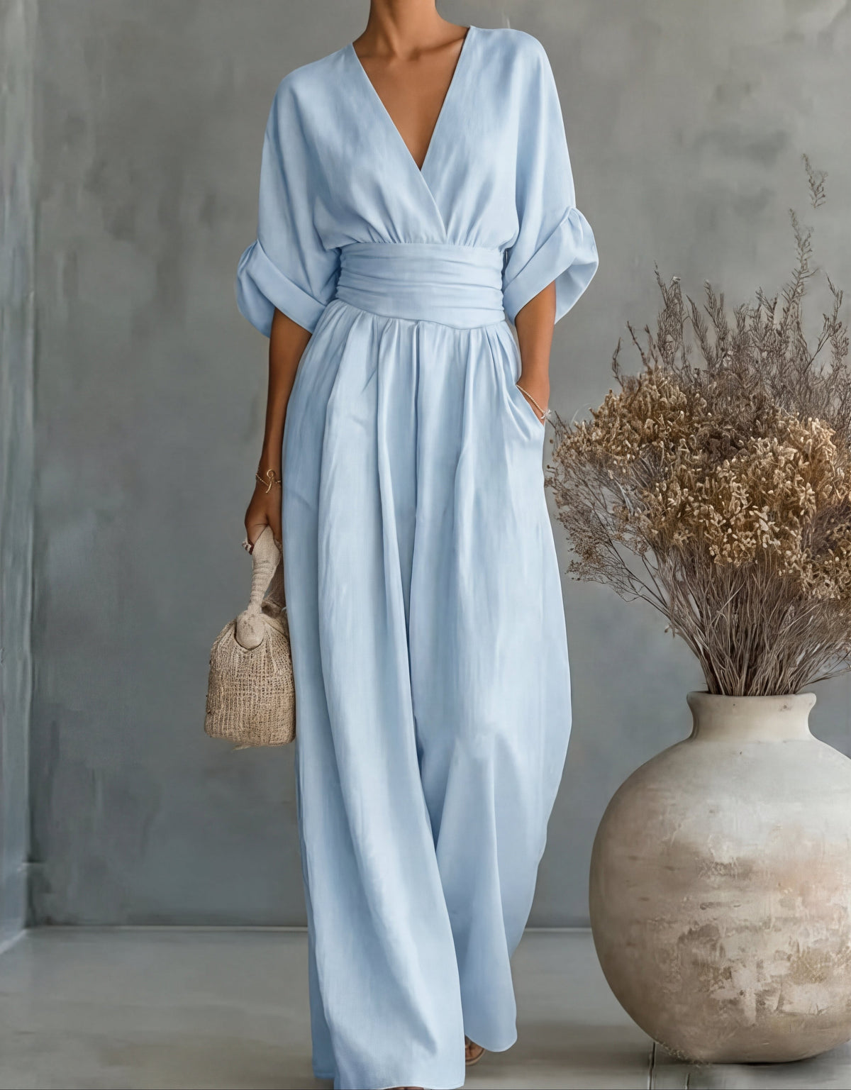 Beatrix | Women's Linen Wide-Leg Jumpsuit