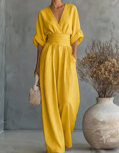 Beatrix | Women's Linen Wide-Leg Jumpsuit