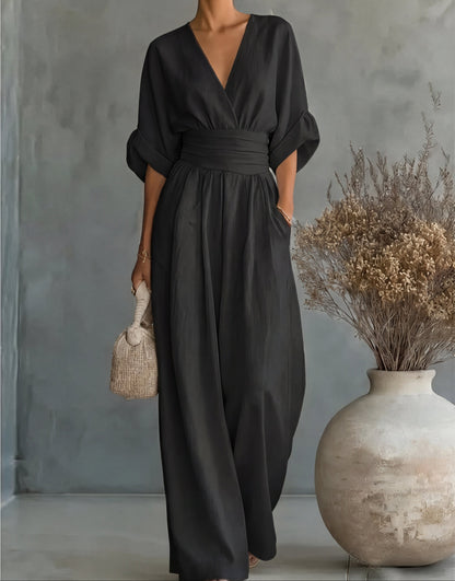Beatrix | Women's Linen Wide-Leg Jumpsuit
