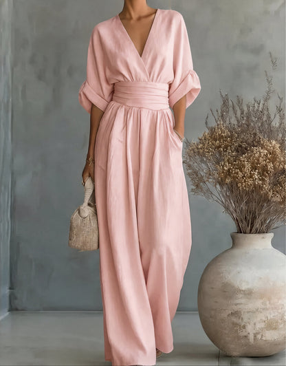 Beatrix | Women's Linen Wide-Leg Jumpsuit