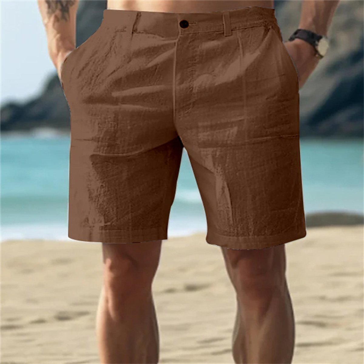 Beau | Men's Linen Shorts with Side Pockets