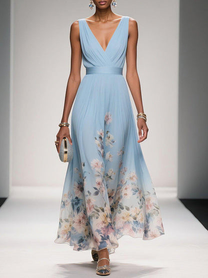 Camille | Women's Floral V-Neck Maxi Dress