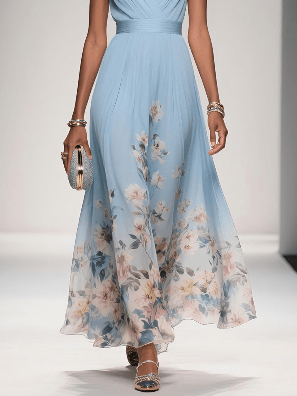 Camille | Women's Floral V-Neck Maxi Dress