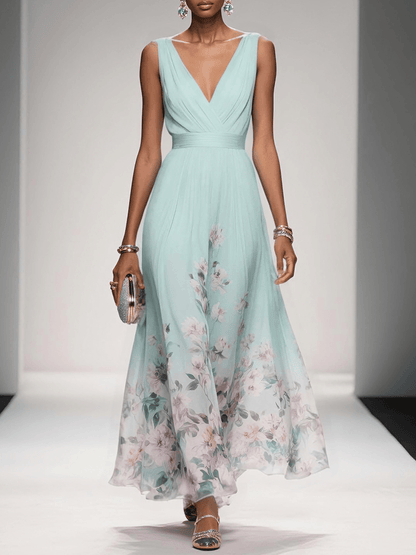 Camille | Women's Floral V-Neck Maxi Dress