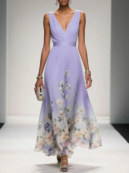 Camille | Women's Floral V-Neck Maxi Dress