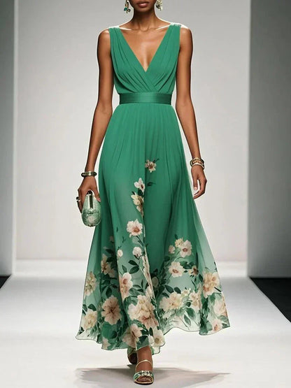 Camille | Women's Floral V-Neck Maxi Dress