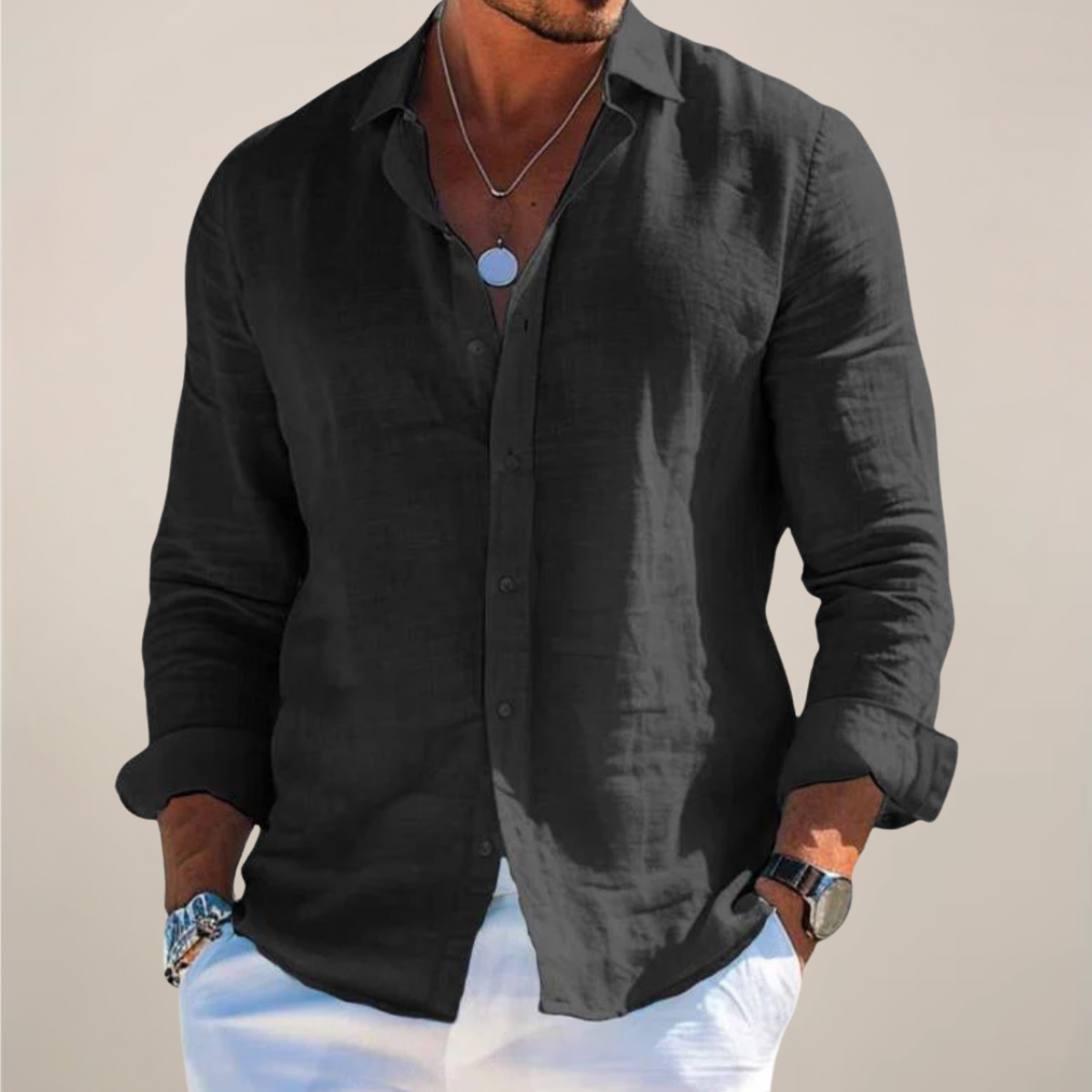 Darcy | Men's Linen Button Up Shirt