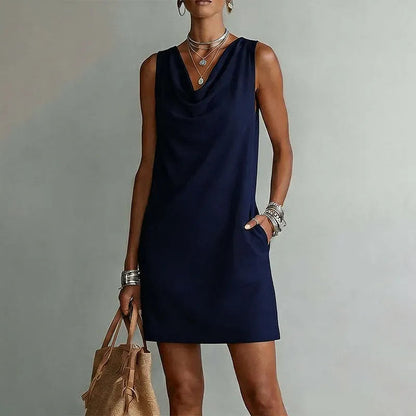 Delphi | Women's Cowl Neck Sleeveless Mini Dress