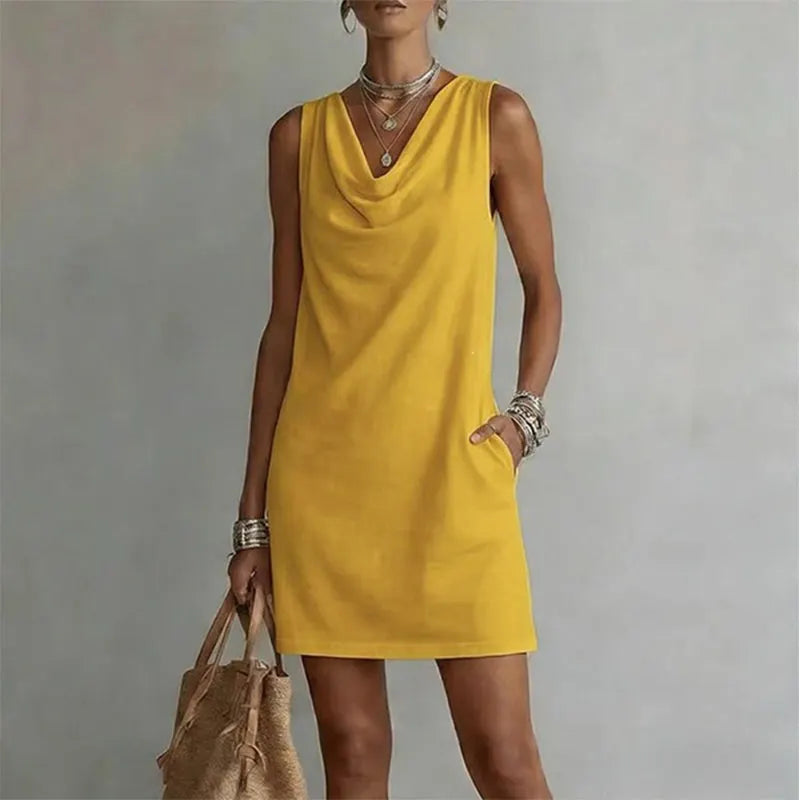 Delphi | Women's Cowl Neck Sleeveless Mini Dress