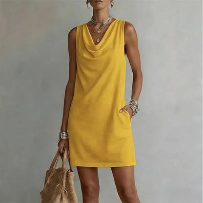 Delphi | Women's Cowl Neck Sleeveless Mini Dress