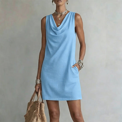 Delphi | Women's Cowl Neck Sleeveless Mini Dress