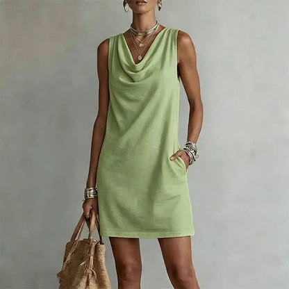 Delphi | Women's Cowl Neck Sleeveless Mini Dress