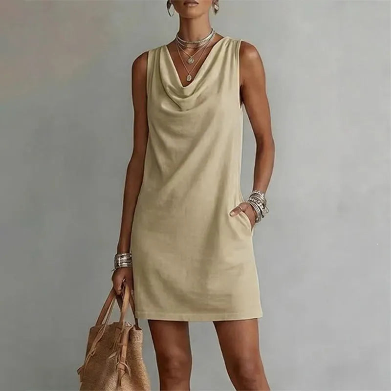 Delphi | Women's Cowl Neck Sleeveless Mini Dress