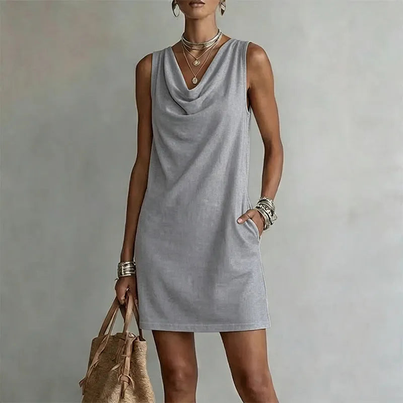 Delphi | Women's Cowl Neck Sleeveless Mini Dress