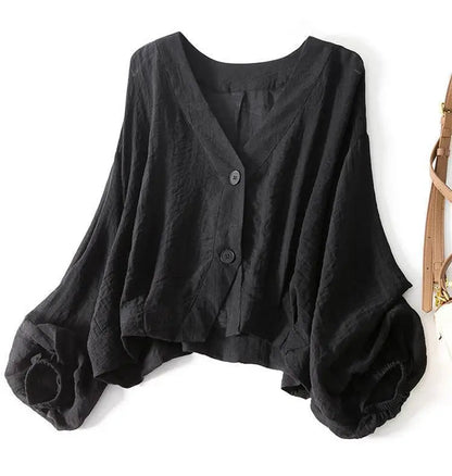 Eliana | Women's Linen Batwing Blouse