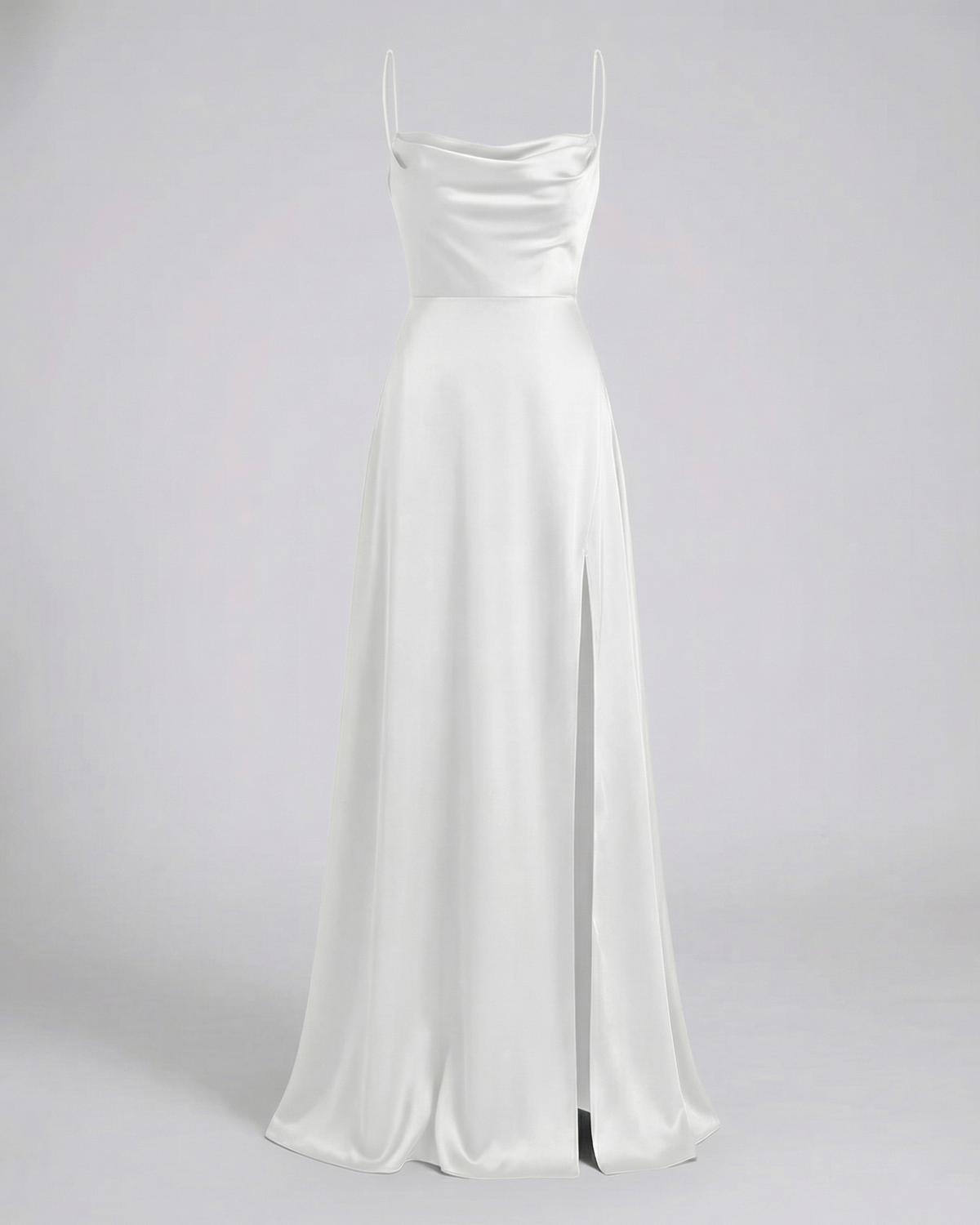 Evelyn | Women's Satin Cowl Neck Maxi Dress