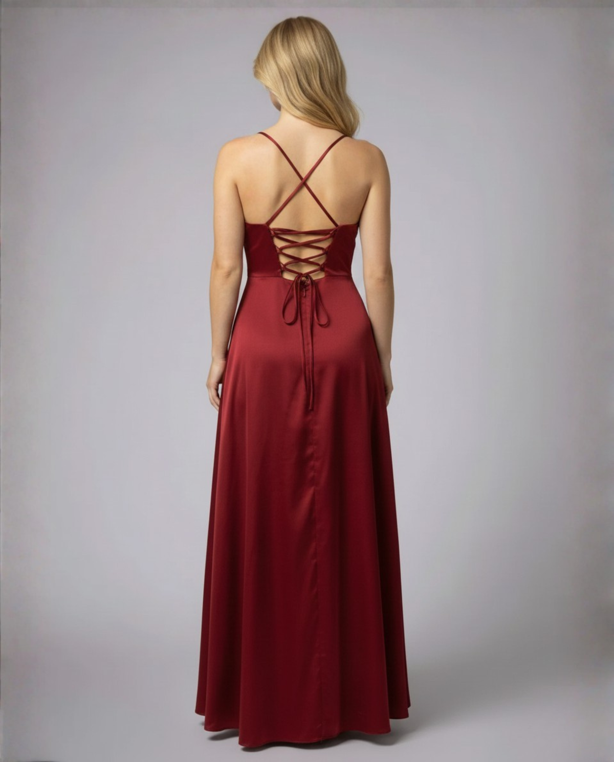 Evelyn | Women's Satin Cowl Neck Maxi Dress