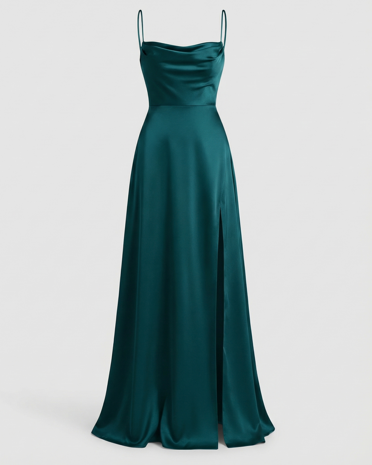 Evelyn | Women's Satin Cowl Neck Maxi Dress