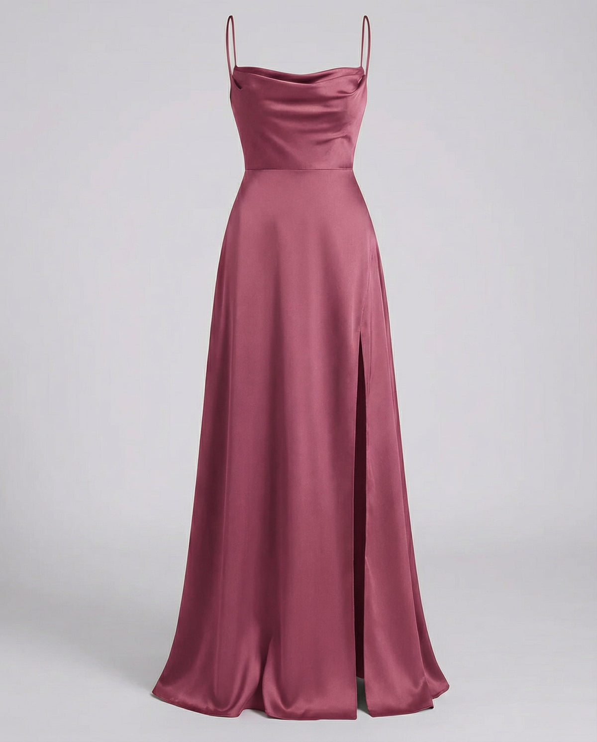 Evelyn | Women's Satin Cowl Neck Maxi Dress