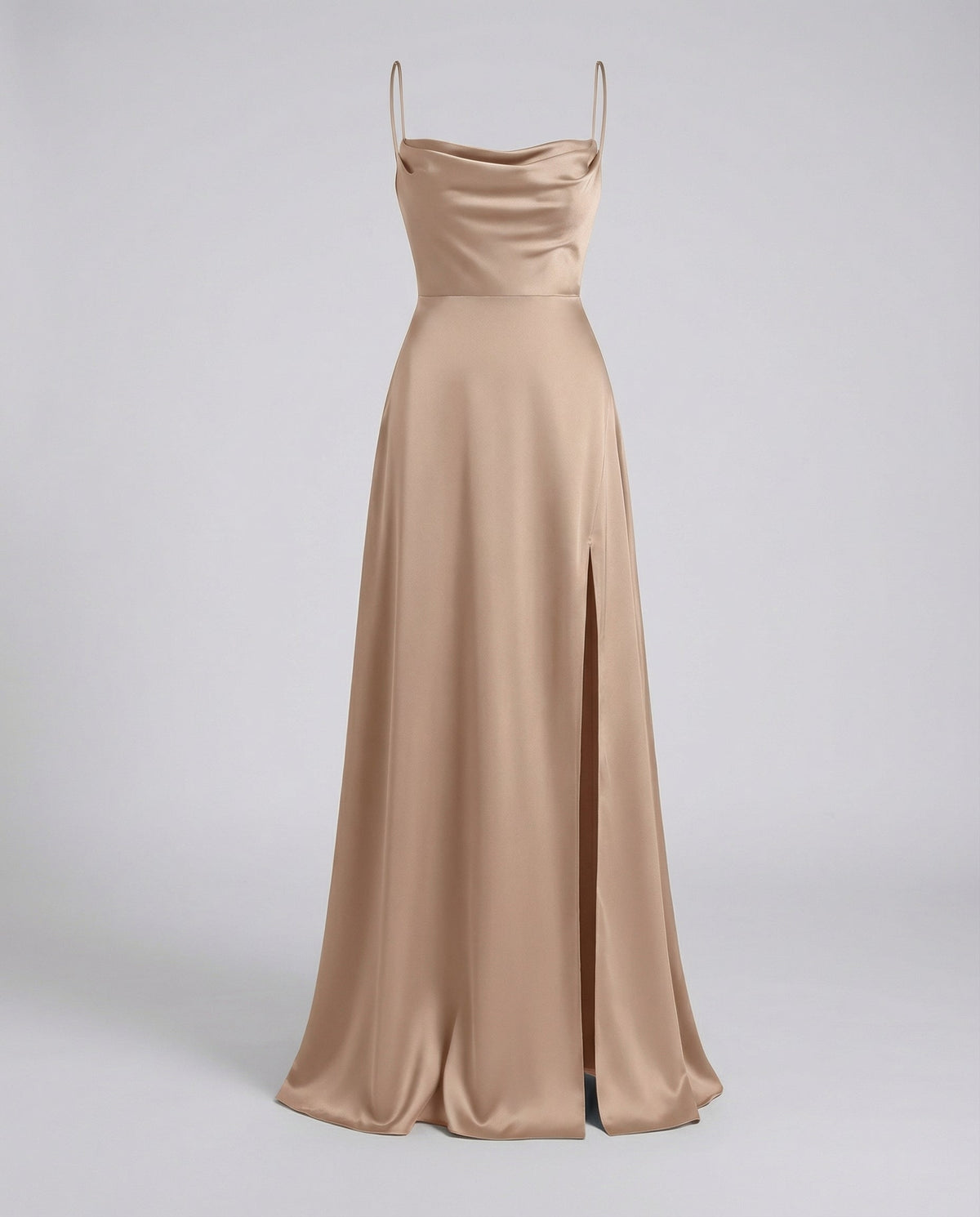 Evelyn | Women's Satin Cowl Neck Maxi Dress