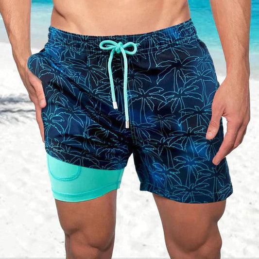 Flynn | Men's Printed Drawstring Swim Shorts