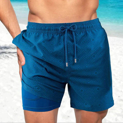Flynn | Men's Printed Drawstring Swim Shorts