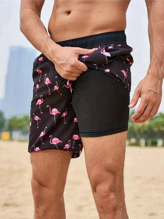Flynn | Men's Printed Drawstring Swim Shorts
