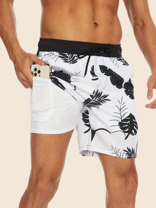 Flynn | Men's Printed Drawstring Swim Shorts