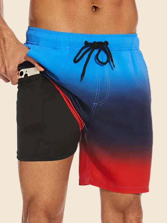 Flynn | Men's Printed Drawstring Swim Shorts