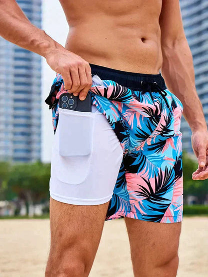 Flynn | Men's Printed Drawstring Swim Shorts