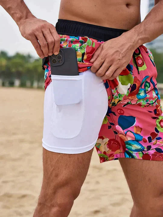 Flynn | Men's Printed Drawstring Swim Shorts