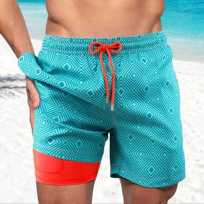 Flynn | Men's Printed Drawstring Swim Shorts