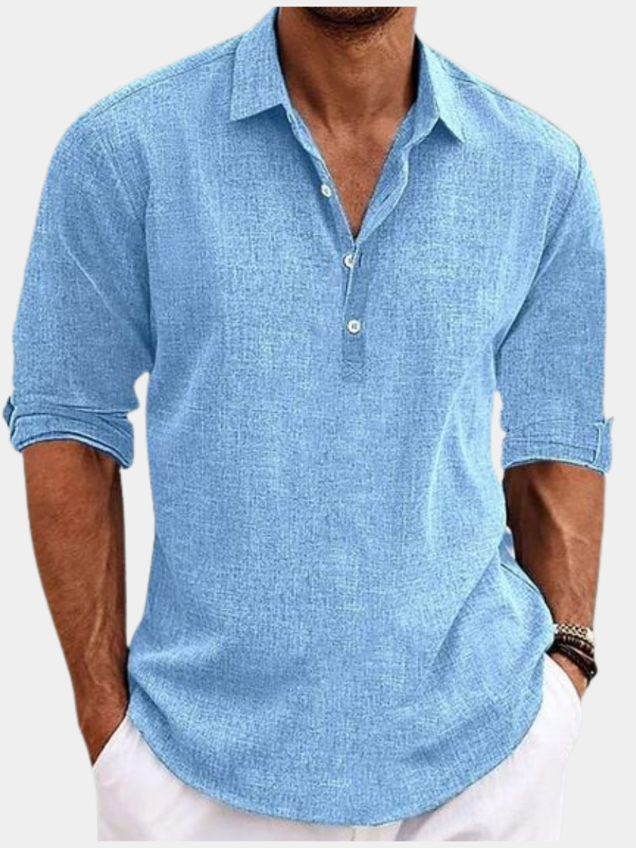 Hamish | Men's Linen Popover Shirt