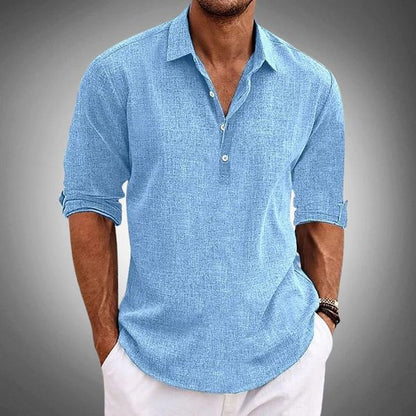 Hamish | Men's Linen Popover Shirt