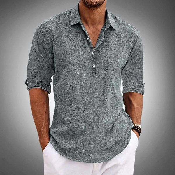 Hamish | Men's Linen Popover Shirt