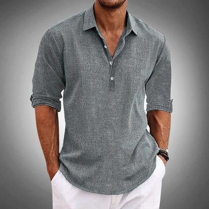 Hamish | Men's Linen Popover Shirt