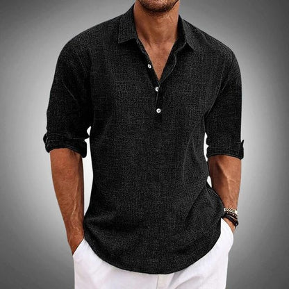 Hamish | Men's Linen Popover Shirt