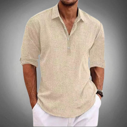 Hamish | Men's Linen Popover Shirt