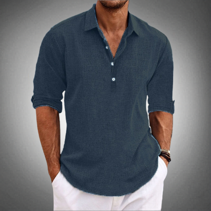 Hamish | Men's Linen Popover Shirt