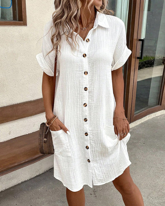 Harper | Women's Button Up Cotton Shirt Dress